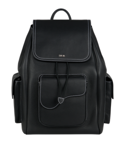 Saddle Backpack, Leather, Black, 21-BO-0272, E/DB/AC, 3*